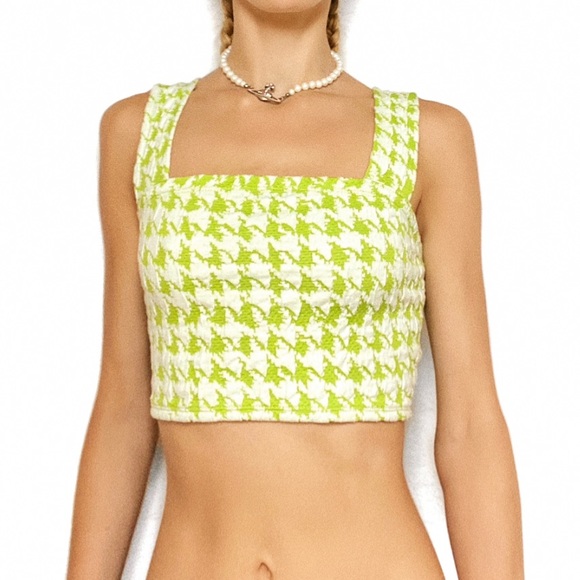 Green houndstooth tank - Picture 1 of 3